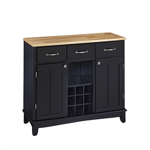 home styles wood top large buffet in black