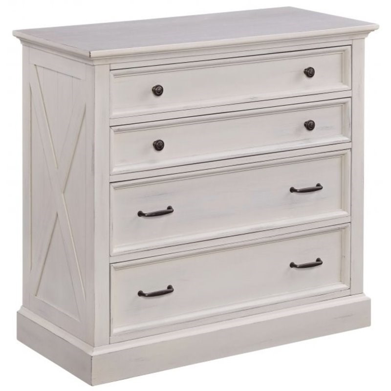 Homestyles Seaside Lodge Wood Chest in Off White