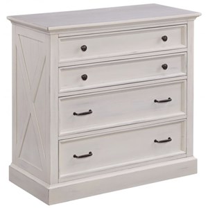 Homestyles Seaside Lodge Wood Chest in Off White