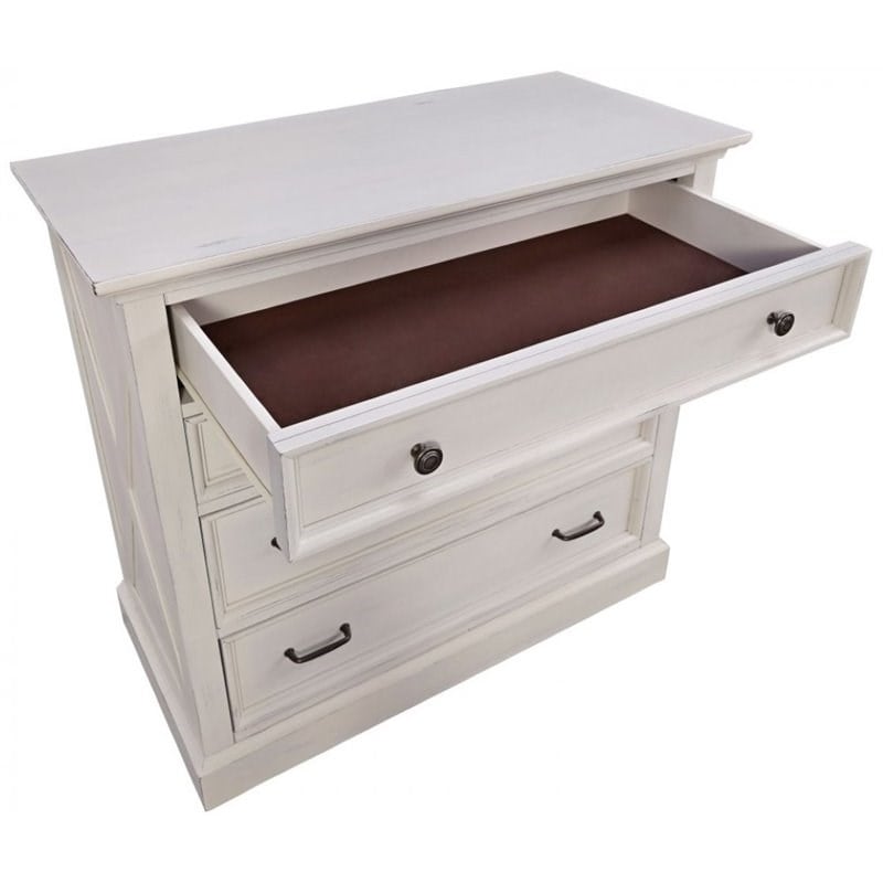 Homestyles Seaside Lodge Wood Chest in Off White