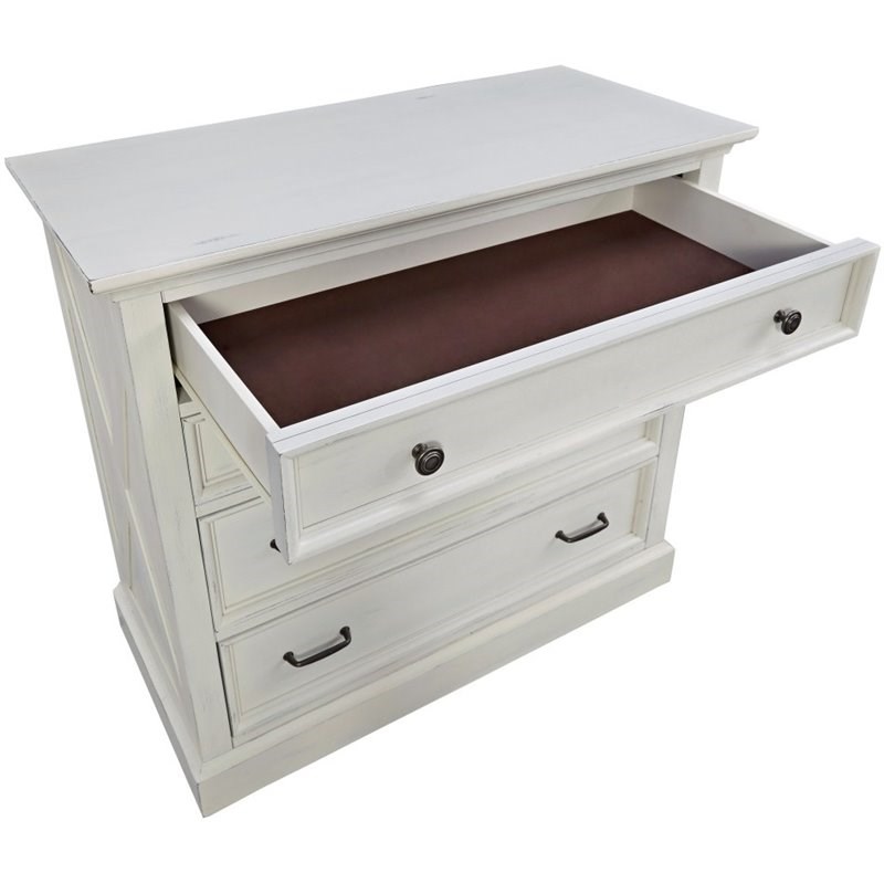 Homestyles Seaside Lodge Wood Chest in Off White