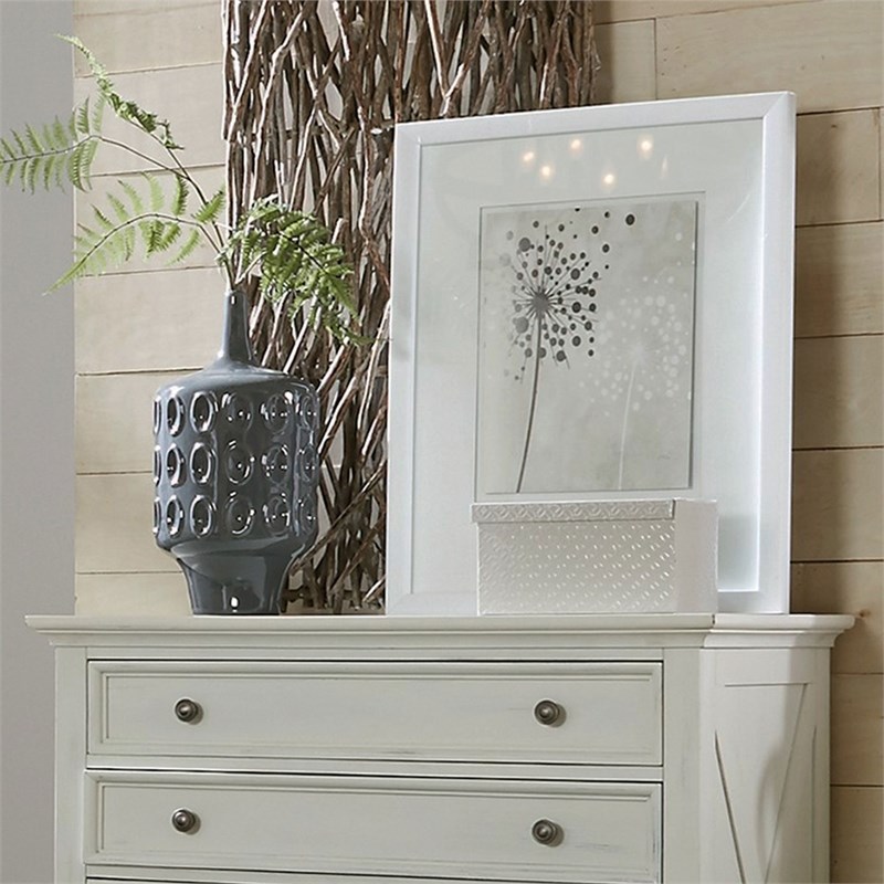 Homestyles Seaside Lodge Wood Chest in Off White
