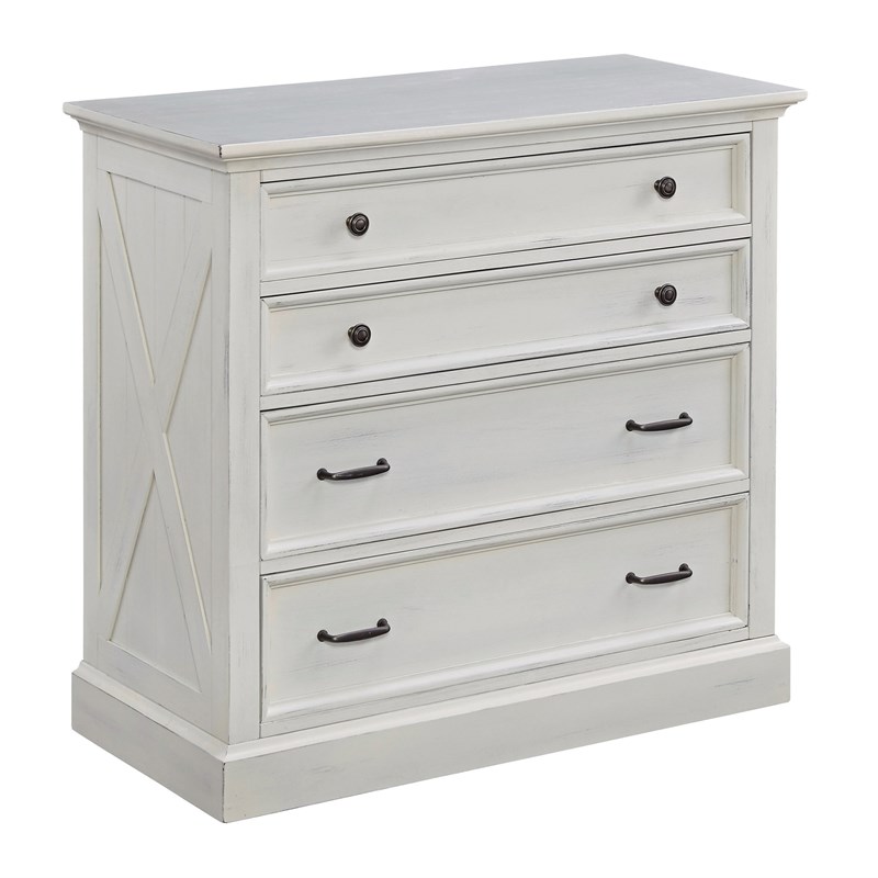 Homestyles Seaside Lodge Wood Chest in Off White