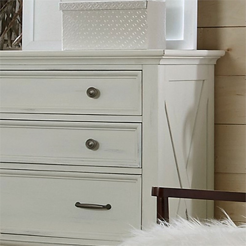 Homestyles Seaside Lodge Wood Chest in Off White