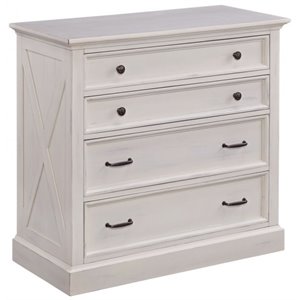 homestyles seaside lodge wood chest in off white