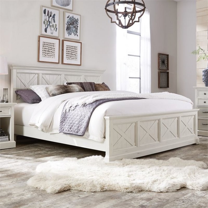Homestyles Seaside Lodge Off White King Bed