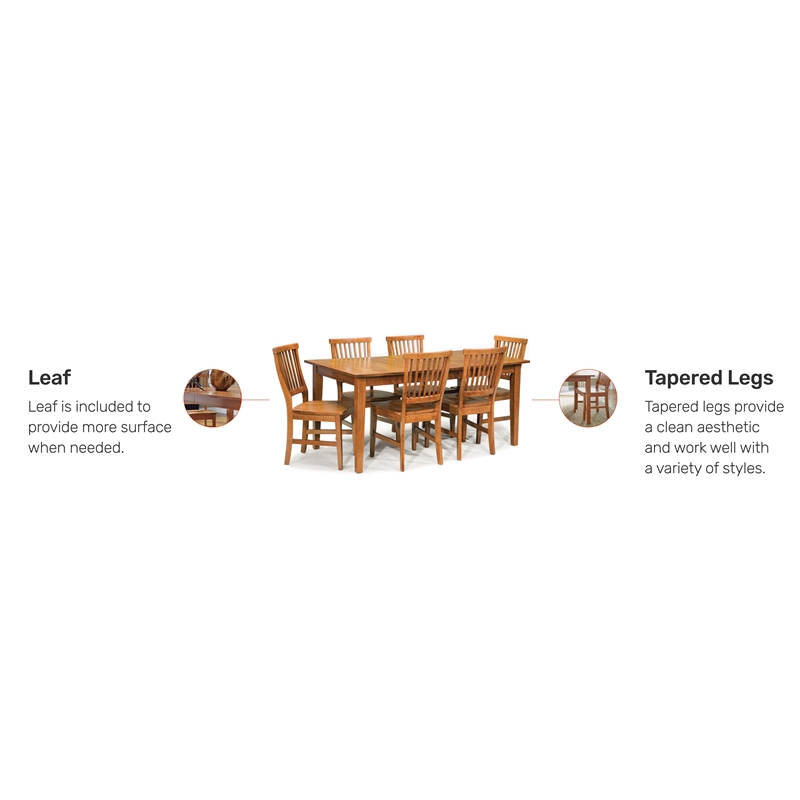 Homestyles Arts & Crafts Wood Dining Table in Brown