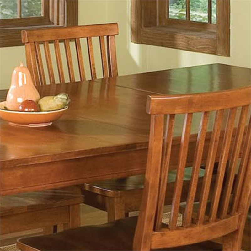 Homestyles Arts & Crafts Wood Dining Table in Brown