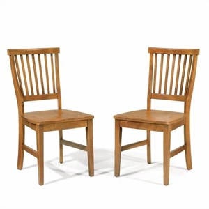 homestyles arts & crafts dining chair in cottage oak finish (set of 2)
