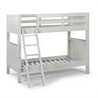 Homestyles Naples Wood Twin Over Twin Bunk Bed in Off White