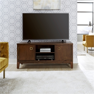 homestyles bungalow low profile brown entertainment center stand