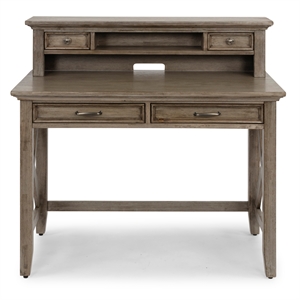 homestyles mountain lodge wood desk with hutch in gray