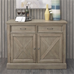 Homestyles Mountain Lodge Grey Buffet with Adjustable Shelves