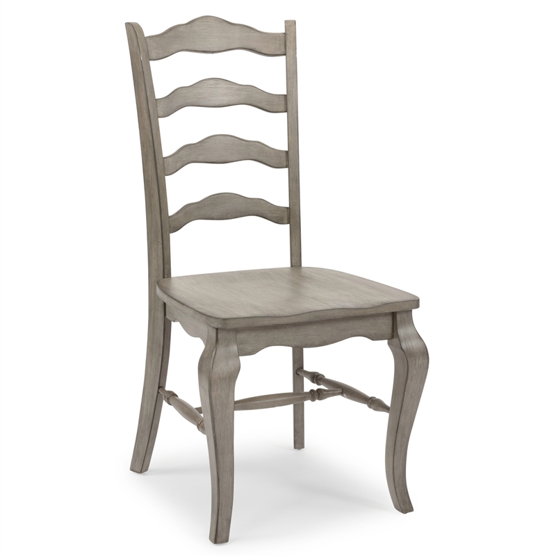 Homestyles Mountain Lodge Wood Dining Chair Pair in Gray