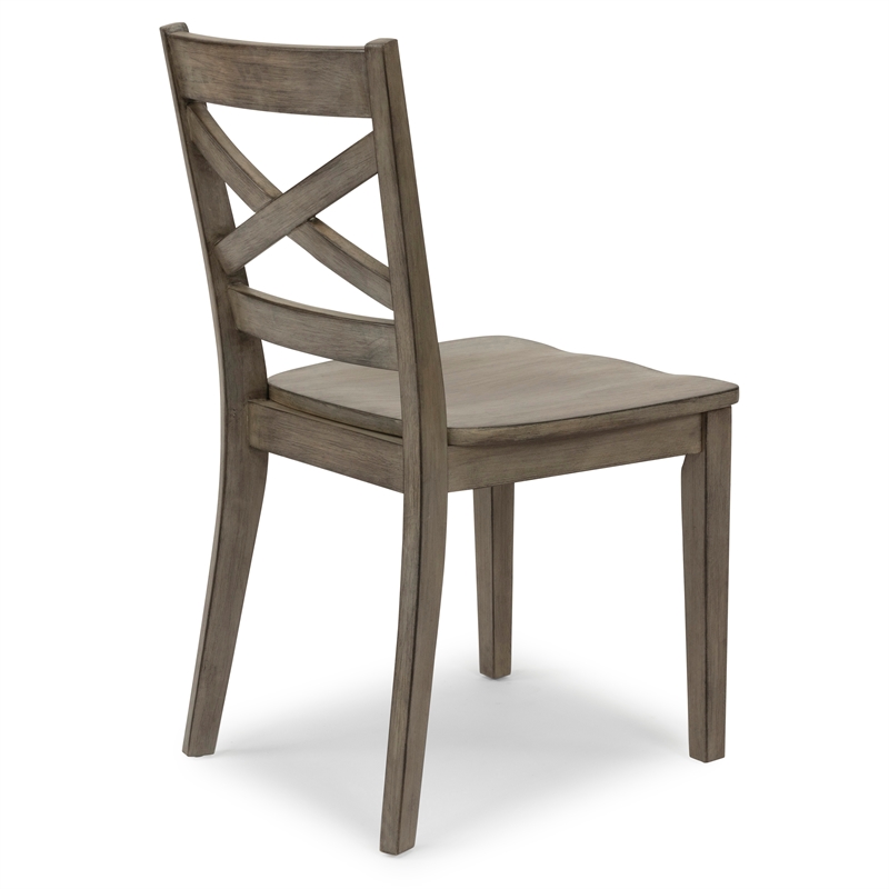 Homestyles Mountain Lodge Wood Dining Chair Pair in Gray