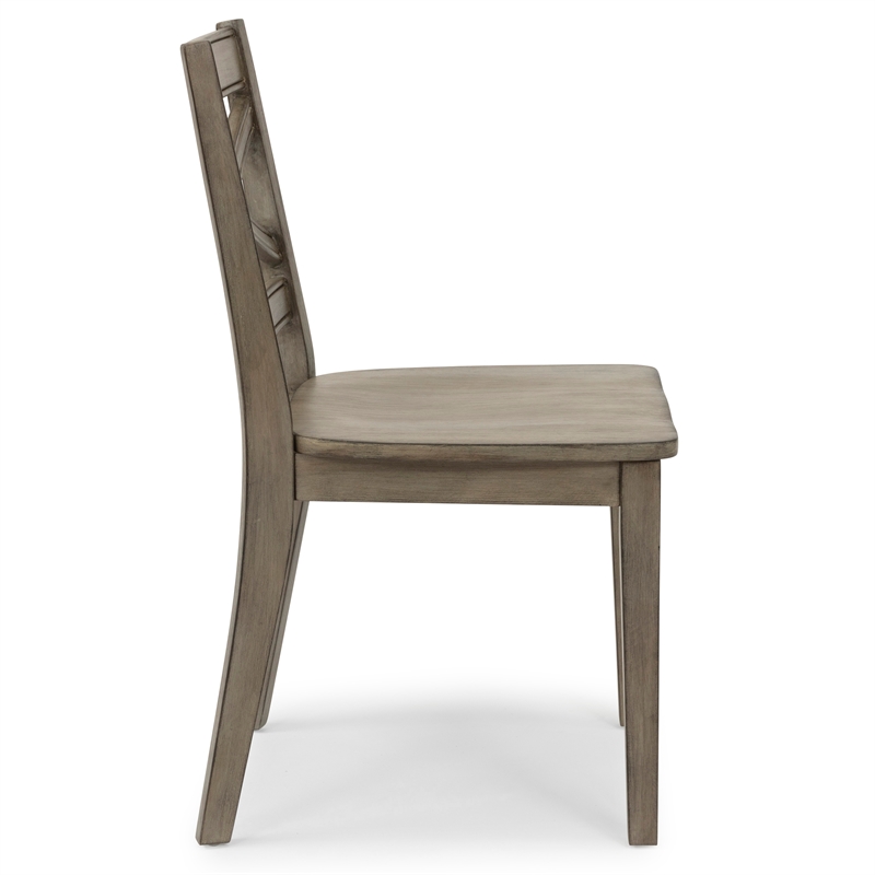 Homestyles Mountain Lodge Wood Dining Chair Pair in Gray