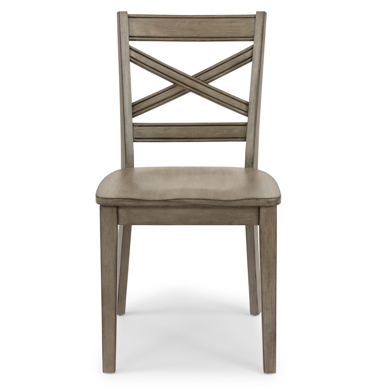 Homestyles Mountain Lodge Wood Dining Chair Pair in Gray