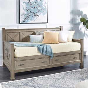 Homestyles Mountain Lodge Wood Gray Twin Day Bed