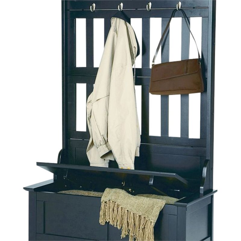 Homestyles General Line Hardwood Hall Tree with LiftUp Storage Seat in