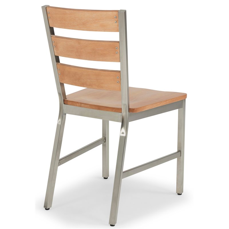 Homestyles Sheffield Wood Dining Chair Pair in Brown