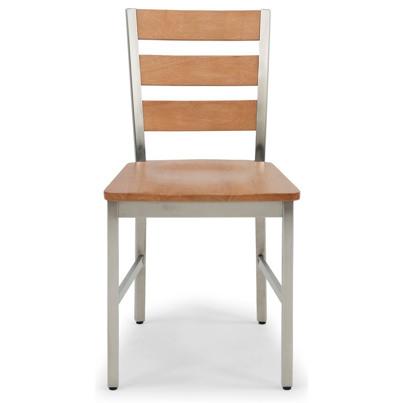 Homestyles Sheffield Wood Dining Chair Pair in Brown