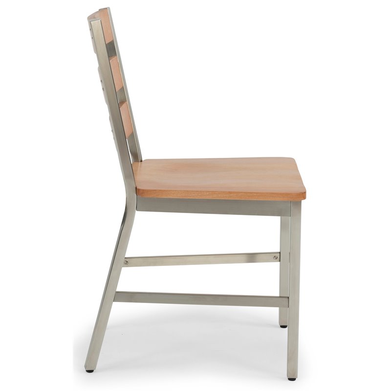 Homestyles Sheffield Wood Dining Chair Pair in Brown