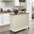 Homestyles Seaside Lodge Wood Kitchen Cart with Stainless Steel Top in Off White