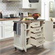 Homestyles Seaside Lodge Wood Kitchen Cart with Stainless Steel Top in Off White