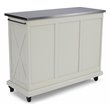 Homestyles Seaside Lodge Wood Kitchen Cart with Stainless Steel Top in Off White