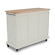 Homestyles Seaside Lodge Wood Kitchen Cart in Off White