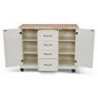 Homestyles Seaside Lodge Wood Kitchen Cart in Off White