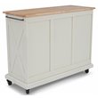 Homestyles Seaside Lodge Wood Kitchen Cart in Off White