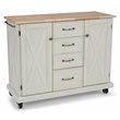 Homestyles Seaside Lodge Wood Kitchen Cart in Off White