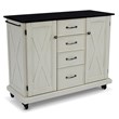 Homestyles Seaside Lodge Wood Kitchen Cart in Off White