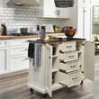 Homestyles Seaside Lodge Wood Kitchen Cart in Off White