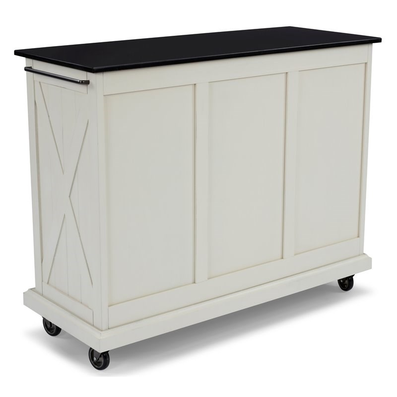 Homestyles Seaside Lodge Wood Kitchen Cart in Off White