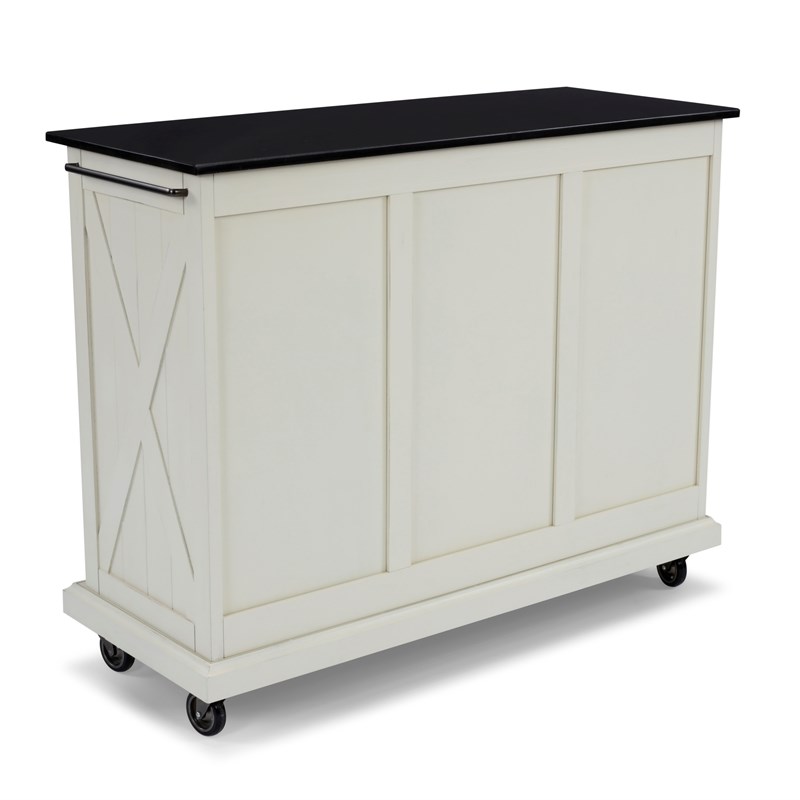 Homestyles Seaside Lodge Wood Kitchen Cart in Off White