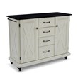 Homestyles Seaside Lodge Wood Kitchen Cart in Off White