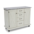 Homestyles Seaside Lodge Wood Kitchen Cart in Off White