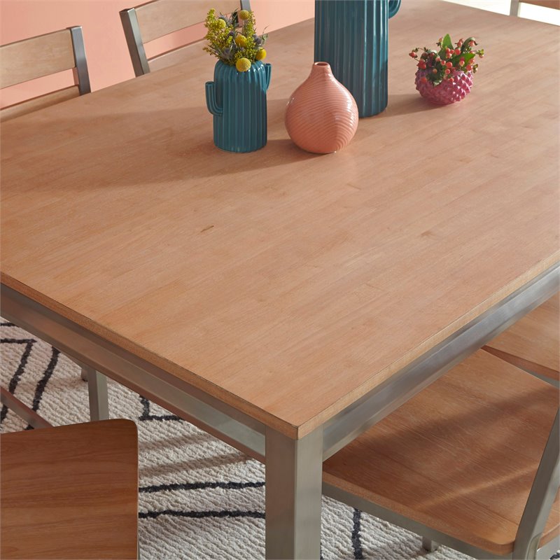 Homestyles Sheffield Wood 7-Piece Dining Set in Natural/White Washed