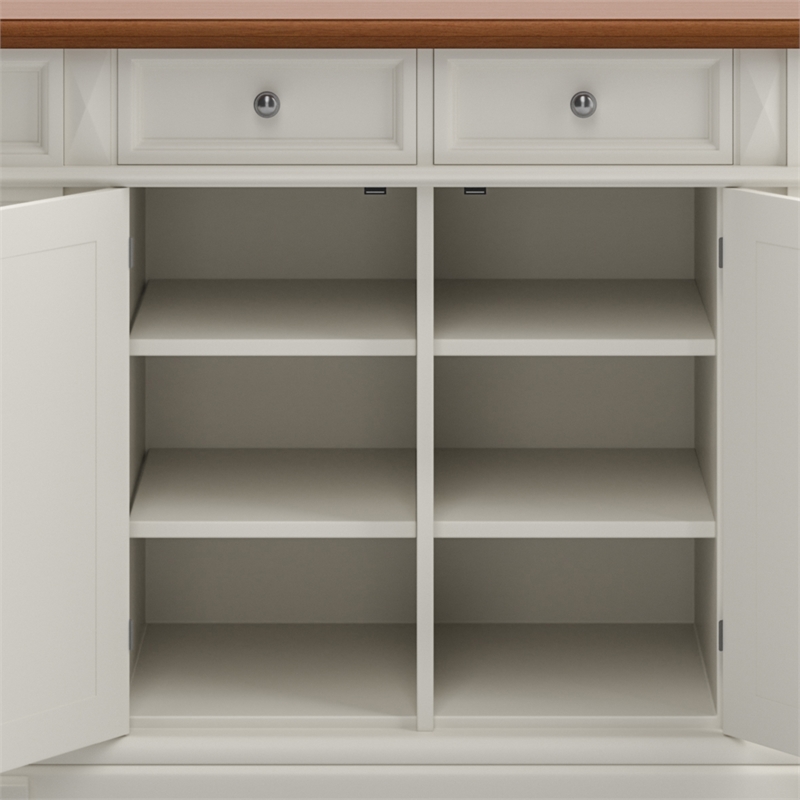 Homestyles Americana Wood Kitchen Island in Off White