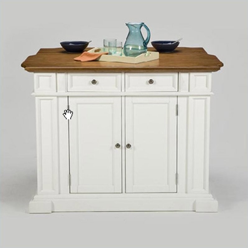 Home Styles Kitchen Island In White Finish 5002 94