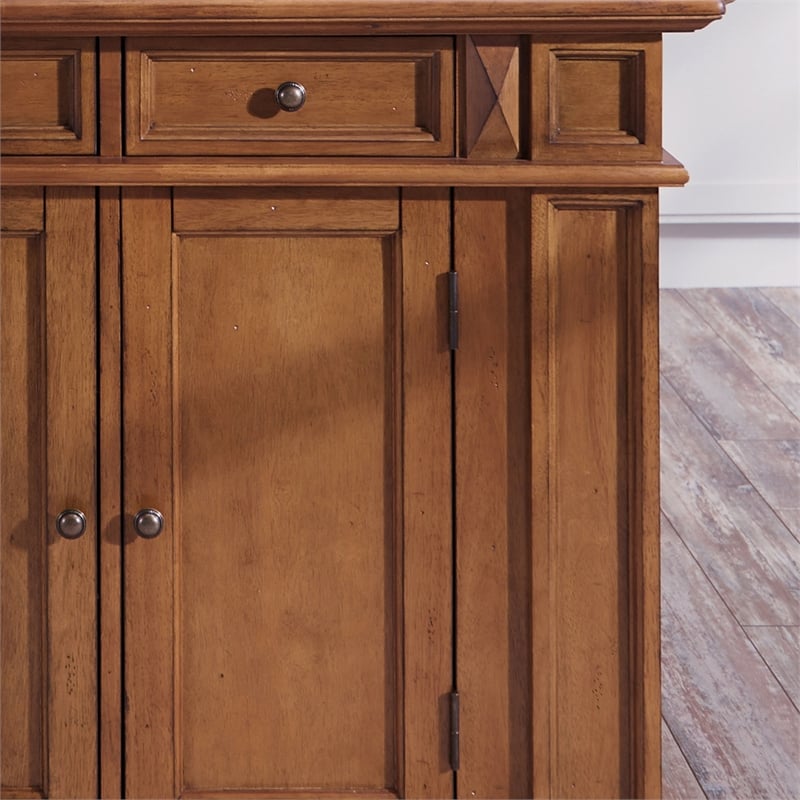 Homestyles Americana Wood Kitchen Island in Brown