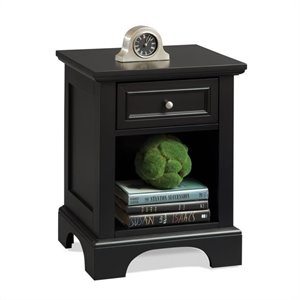 bedford black wood nightstand
