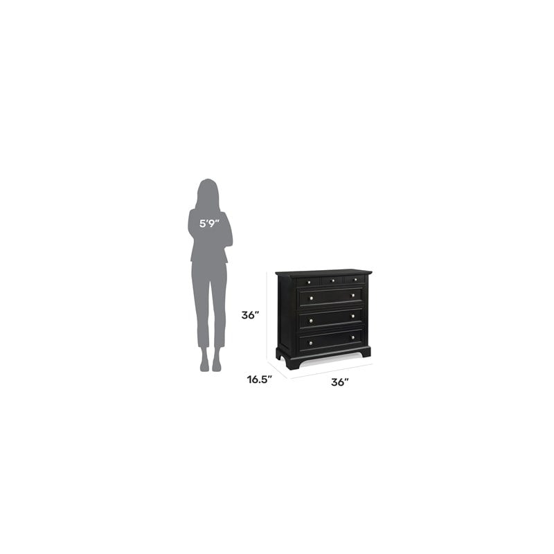 Homestyles Bedford Wood Chest in Black