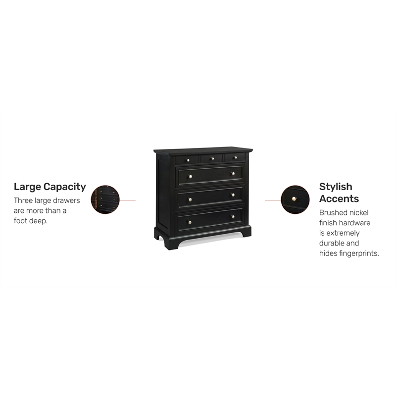 Homestyles Bedford Wood Chest in Black