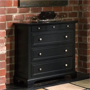 bedford 4-drawer black wood chest
