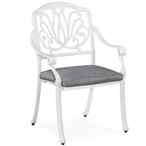 Homestyles Capri Aluminum Outdoor Chair Pair in White