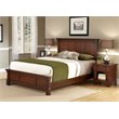 Homestyles Aspen Wood Queen Bed and Nightstand in Brown