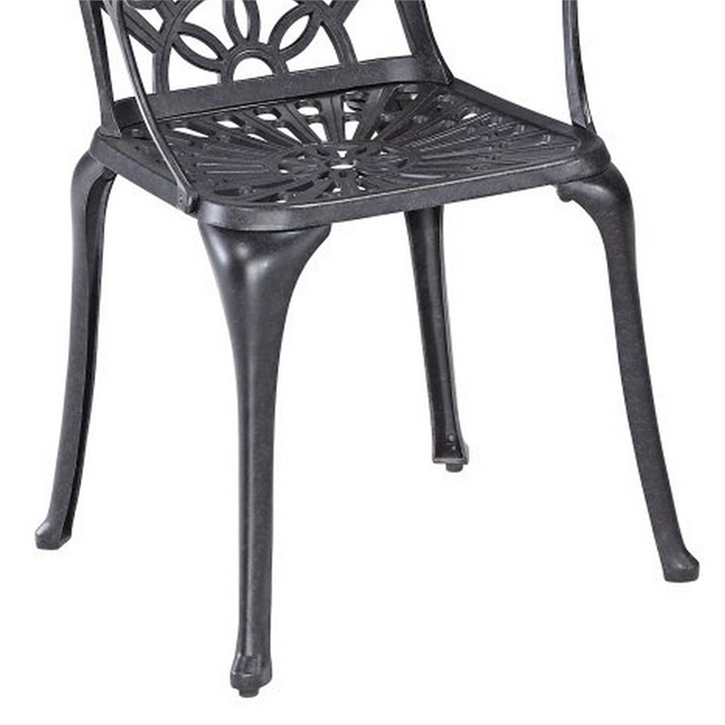 Homestyles Grenada Aluminum Outdoor Chair Pair in Charcoal